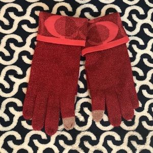 Coach smart touch sparkly pink gloves